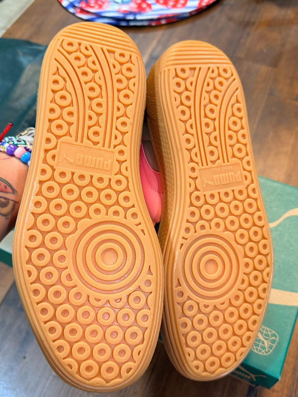 Puma Olive Green and Tan Gum-Soled Sneakers - Picture 4 of 6